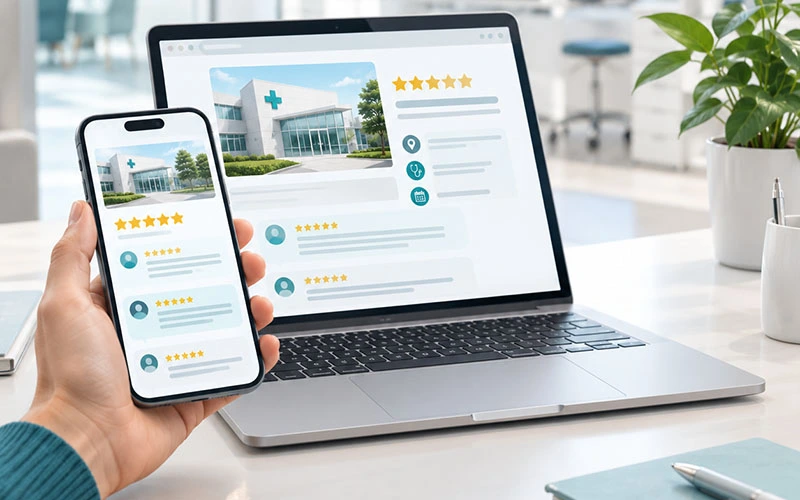 Recensioni online di pazienti su Google per studi medici e cliniche